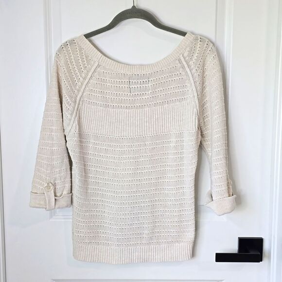 American Eagle Cream 3/4 Sleeve Sweater - Size XS - Picture 2 of 10